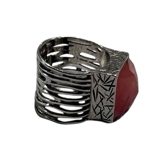 Silpada R1191 Retired 925 Sterling Silver Cherry Pink Quartz Ring Size 6 - Picture 6 of 7